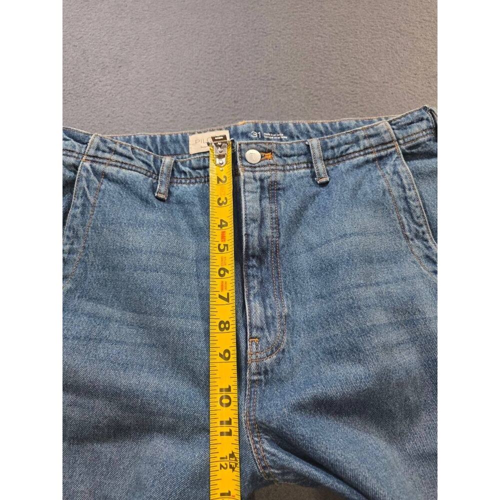 Anthropologie Pilcro Lonnie Y2K Cuffed Crop Jeans Womens 31 Blue Sparkle A010609 - Picture 16 of 16
